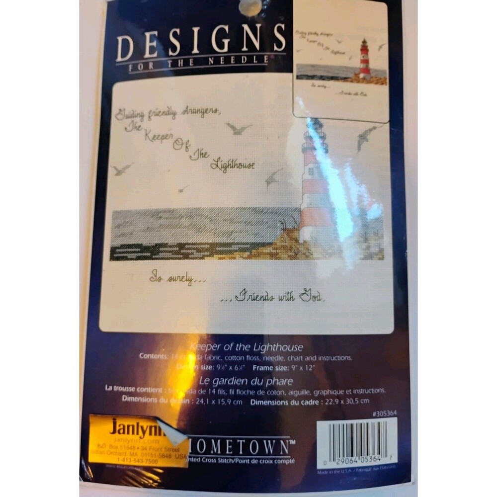 NIP Janlynn Designs for the Needle Keeper of the Lighthouse Cross Stitch Kit 305